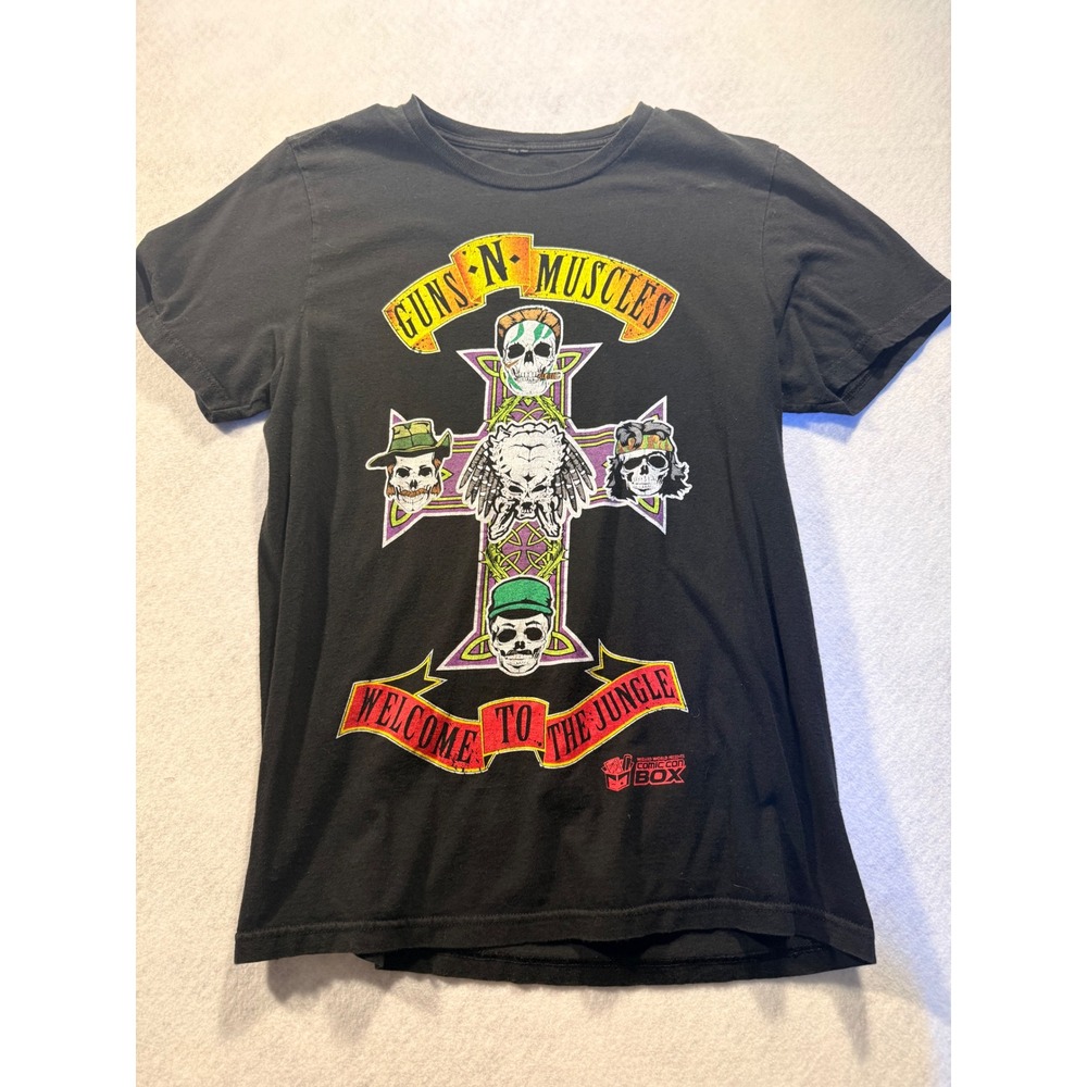 Guns N Muscles Welcome To The Jungle Shirt Comic Con Box He-Man Parody Black S